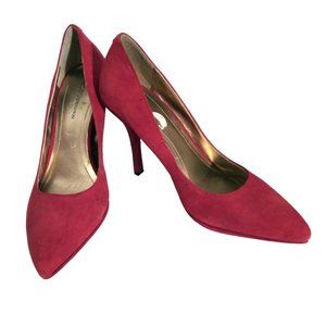 Red Suede Pointed Toe Shoes Size 9B, BCBGeneration Red Stiletto Vintage Pumps